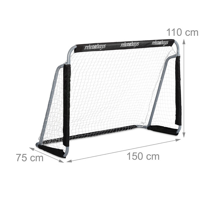 Relaxdays Football Goal Set, 2-Piece, Black