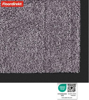 Килимок для підлоги Floordirekt Rhine - миючий, з високою зносостійкістю, антиковзаючий, для входу (сірий, 40 x 60 см)