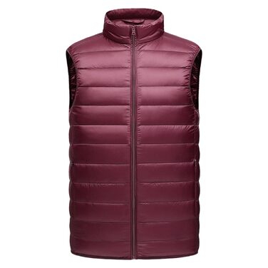 Чоловіча тепла безрукавка з пуху, стегана, водонепроникна, для активного відпочинку, червона M