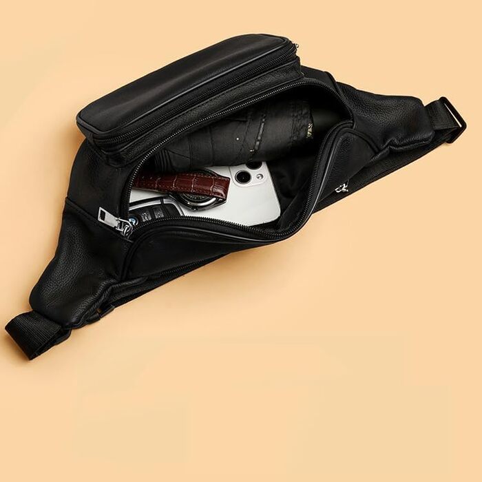 Сумка на пояс з натуральної шкіри для чоловіків та жінок. Шкіряна сумка через плече, бананка.