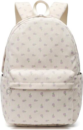 Шкільний рюкзак для дівчаток: легкий, з квітковим дизайном (фіолетовий). Підходить для школи, подорожей та ноутбука.