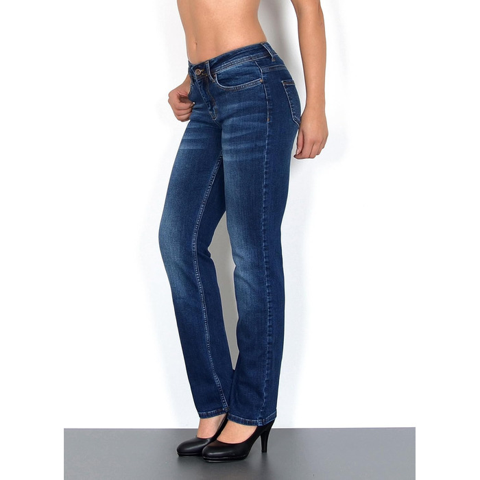 Джинси жіночі ESRA Straight Jeans - висока талія, прямі, еластичні, великі розміри (G6, 34/33)