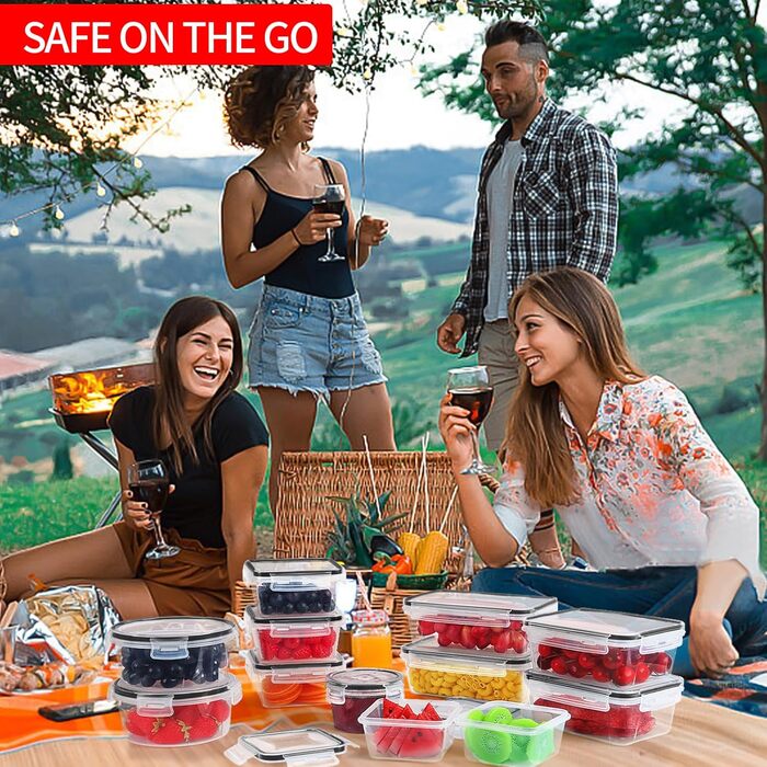 Набір контейнерів для зберігання їжі Skroam: 36 штук, BPA-free, для організації кухні