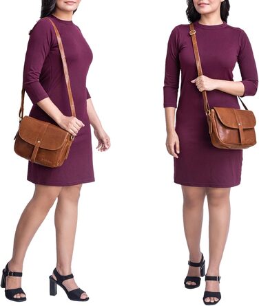 Сумка жіноча STILORD Kira Leder Vintage коньячного кольору (коричневий) - маленька шкіряна сумка через плече для вечірок та відпочинку