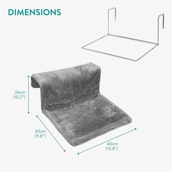 Navaris Cat Bed Heater - Heating Mat for Cats - Cat Heating Bed - Cat Bed with Heater - Cat Basket Heater - For Cats up to 15 kg - Cat Hammock Heater - (Dark Grey)