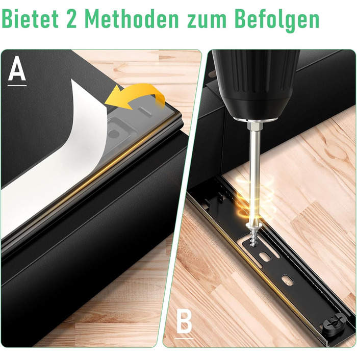 Telescopic Drawer, Adjustable Width 32-52cm, High-Quality Carbon Steel Drawer Organizer Kitchen, Pull Out Cabinet Drawer Organizer, Kitchen Cabinet Drawer Organizer Pull Out (Black)