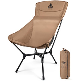 Кемпінговий стілець OneTigris OASISFLEX розкладний, висока спинка, до 150 кг, коричневий