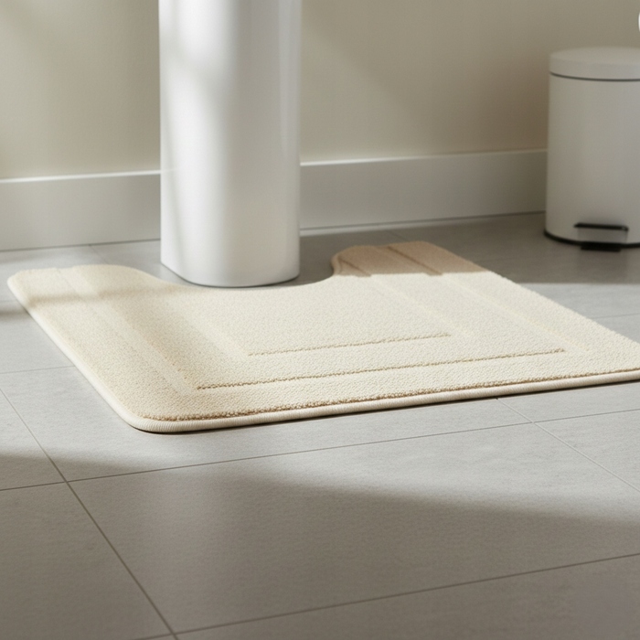 Килимок для ванної кімнати SmartHome бежевий, 50x80 см, з антиковзаючим покриттям