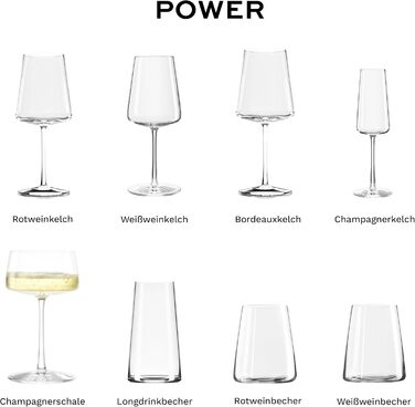 Stölzle Lausitz Champagne Coupes Power 6-Piece Set 275 ml – Elegant crystal glasses ideal for Champagne, sparkling wine & Prosecco – High-quality sparkling wine glasses made in Germany – Dishwasher & impact resistant