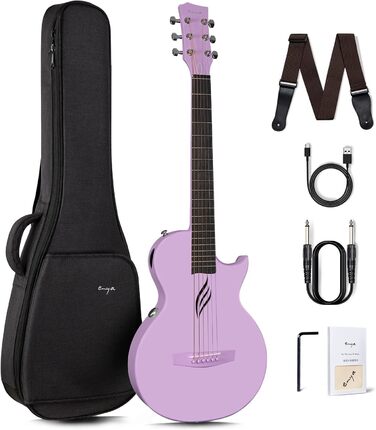 Електрична гітара Enya Akustik 35 дюймів Violett - Початковий набір для дітей та дорослих з підсилювачем, Western Guitar, для подорожей та фестивалів