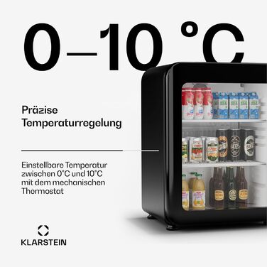 Klarstein Audrey Evo: Холодильник для напоїв 68 л, ретро-дизайн, LED-підсвічування, чорний