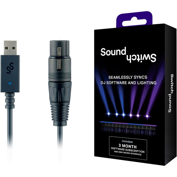 SoundSwitch Control One: Професійний DMX контролер освітлення для DJ з 3 місяцями доступу до програмного забезпечення SoundSwitch, підтримка DMX та Phillips Hue (Micro DMX, чорний)