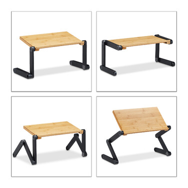 Relaxdays Laptop Stand Bamboo Aluminum