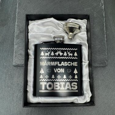 Набір фляг з гравіюванням - персоналізований з іменем - ідеальний подарунок на весілля та для чоловіків - нержавіюча сталь (дизайн 9)