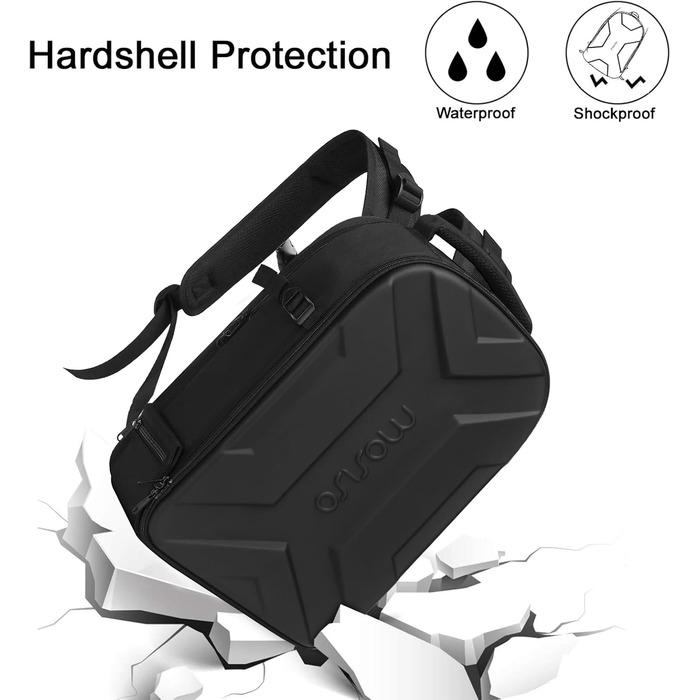 MOSISO Рюкзак для фотокамери, водонепроникний, з кріпленням для штатива, для Canon/Nikon/Sony, 15-16 дюймів, Чорний