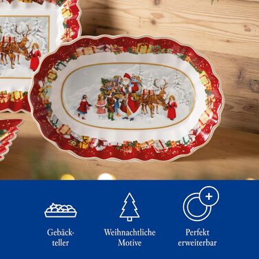 Villeroy & Boch Toy's Fantasy Різдвяна велика тарілка для випічки, страв та сервірування, преміум порцеляна