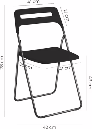 Складний стілець Baroni Home для кухні та саду, металевий каркас, білий, 42x38x78 см