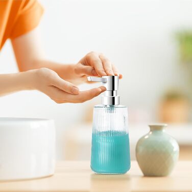 Набір дозаторів для мила з прозорого скла та чорного пластику, 250 мл (3 шт.)