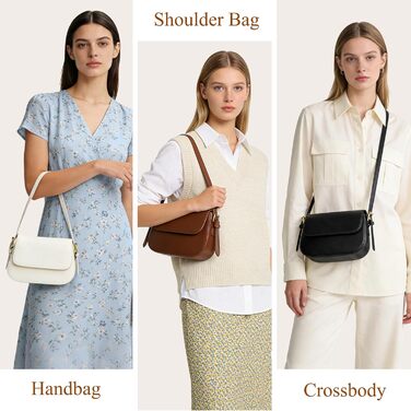 Сумка жіноча через плече з PU шкіри, маленька сумка-шопер для повсякденного використання, роботи та відпочинку (Коричнева)