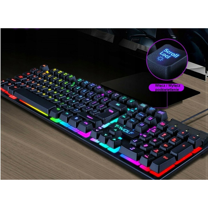 Ігровий набір: гібридна клавіатура з RGB-підсвіткою, USB