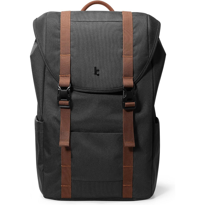 Tomtoc Laptop Backpack for Women and Men, Vintage Daypack Daypack Casual Backpack with 22 Liters for Everyday Use, Leisure, University, School, Classic Backpacks Fits 13-15.6 Inch Laptops, Black