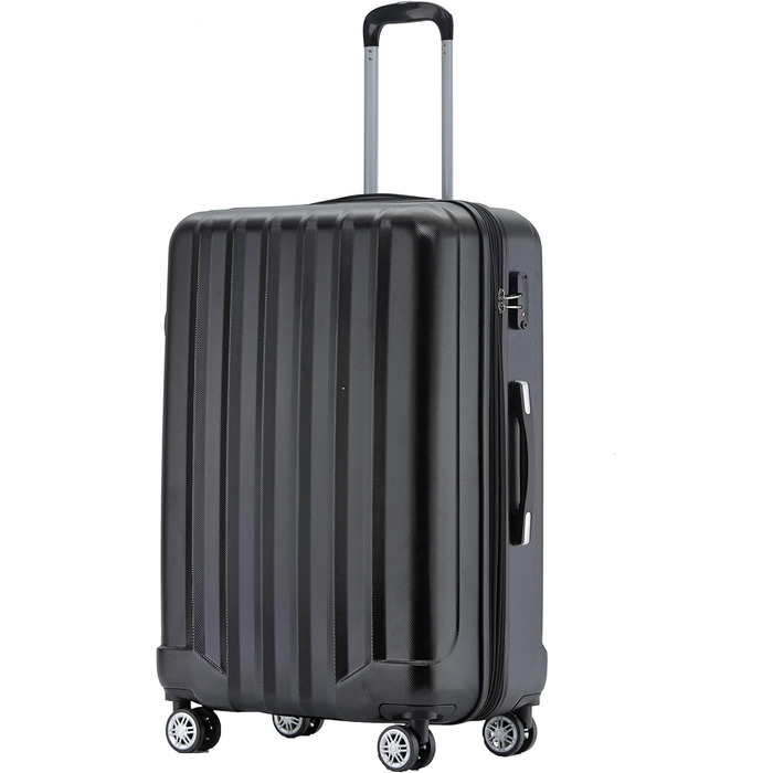 Чемодан з колесами Beibye TSA-Schloß 2080, чорний, L (з розширенням)