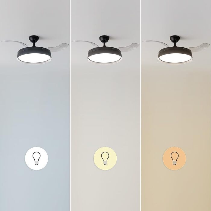 Стеляний вентилятор Cecotec EnergySilence Aero 470, 55 Вт, з пультом керування, діаметр 106 см, 3 лопаті, 3 швидкості, чорний, функція зими (діаметр 132 см, сірий)