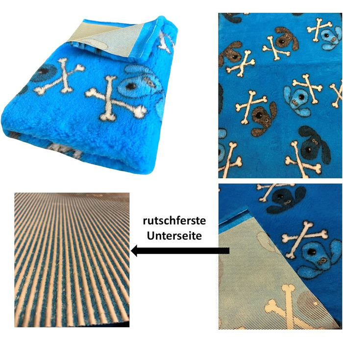 Лежанка для собак Elropet Premium 30mm: антиковзаюча, для маленьких та великих собак, Vet Bed, розміри S (80x50 см), колір блакитний