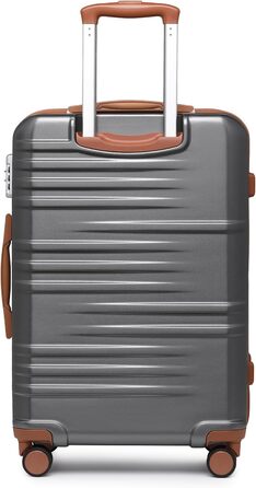 Валіза British Traveller: міцний ABS+PC, розмір 54x36.5x21.5 см, колір білий (сірий, SET)