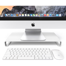Підставка для монітора Desire2 алюмінієва, для столу, сумісна з iMac, MacBook, ноутбуками та ПК, срібляста