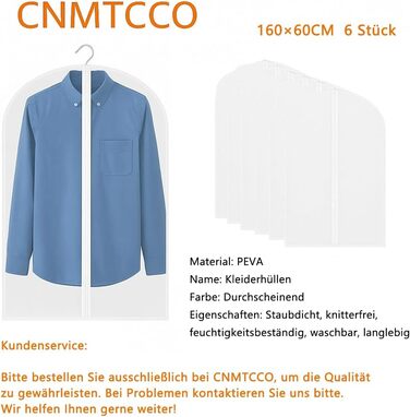 Набір мішок для одягу CNMTCCO, 6 шт., 60x100 см, прозорі, захист від пилу та вологи