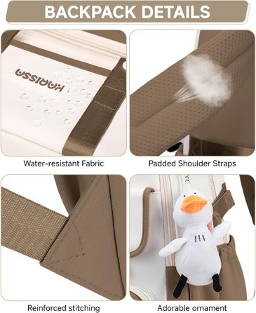 Шкільний рюкзак для дівчинки 2 в 1, для 3-7 класів, підлітковий, з сумкою через плече, 45 см, коричневий