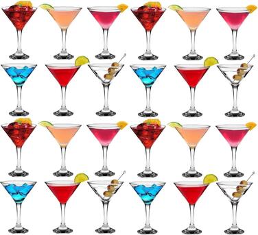 Бокали для Мартіні Rink Drink 175 мл (24 шт) - Стильні келихи для коктейлів, джину, вина та шампанського для вечірок та ресторанів