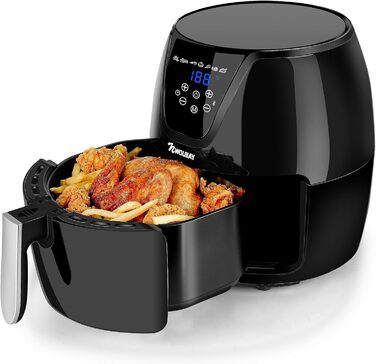 Фритюрниця без олії Air Fryer NWOUIIAY 1800W з LED-touchscreen 5.5L, 7 програм, цифровий дисплей