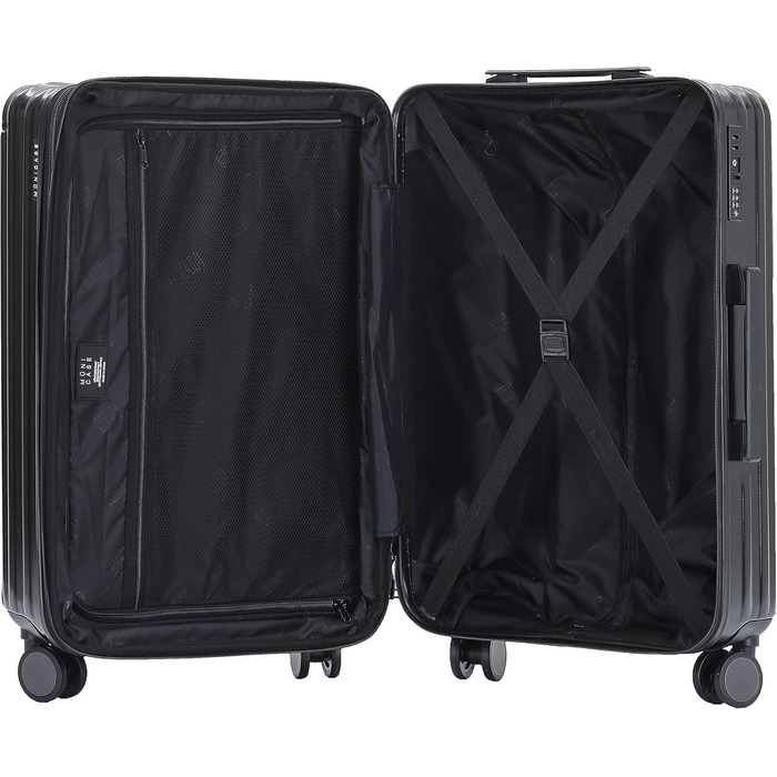 Чорний великий валіза на 4 колесах з TSA-замком, телескопічним ручками та жорстким корпусом, 76 см
