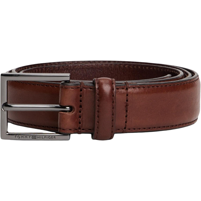 Шкіряний чоловічий ремінь Tommy Hilfiger Hudson 3.0 AM0AM13760, коричневий (Coffee Bean)