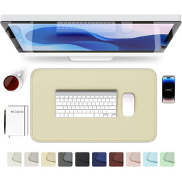 Килимок для столу GOMIN - PU шкіра, вологостійкий, антиковзний - 60x35 см | Mousepad XXL для офісу та дому