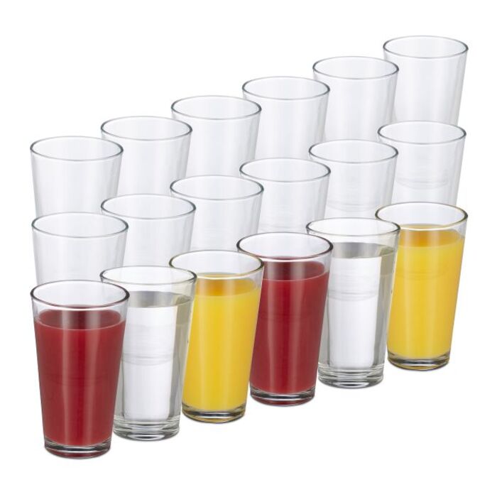 Set of 18 Decorative Drinking Glasses