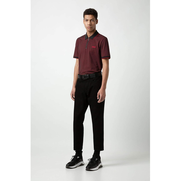 Чоловічий шкіряний ремінь HUGO Gionio SZ40 з логотипом на петлі, чорний (105 Schwarz001)