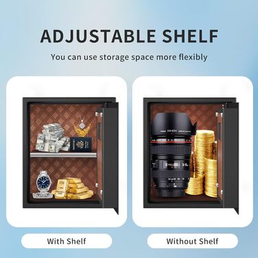 Сейф для дому з біометричним сканером відбитків пальців HSGCJS, 31 л, з паролем та клавіатурою, чорний