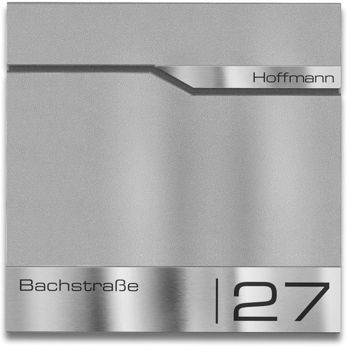 Поштовий ящик Metzler з газетницею та табличкою з нержавіючої сталі V2A, сучасний, стійкий до іржі, сірий алюміній Ral 9007, 10 років гарантії на запчастини, з вікном огляду Siebert