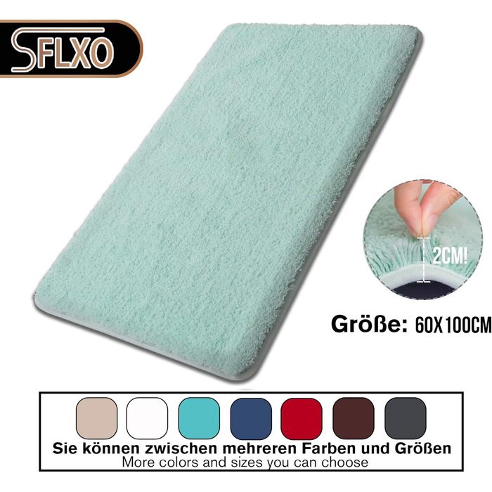 Килимок для ванної кімнати SFLXO 120x70 см, антиковзаючий, м'який, швидковисихаючий, з мікрофібри, для ванної кімнати