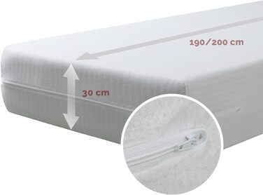 Tural - Extra elastic and durable mattress cover with zipper. Set of 2 single sizes 90 x 200 cm