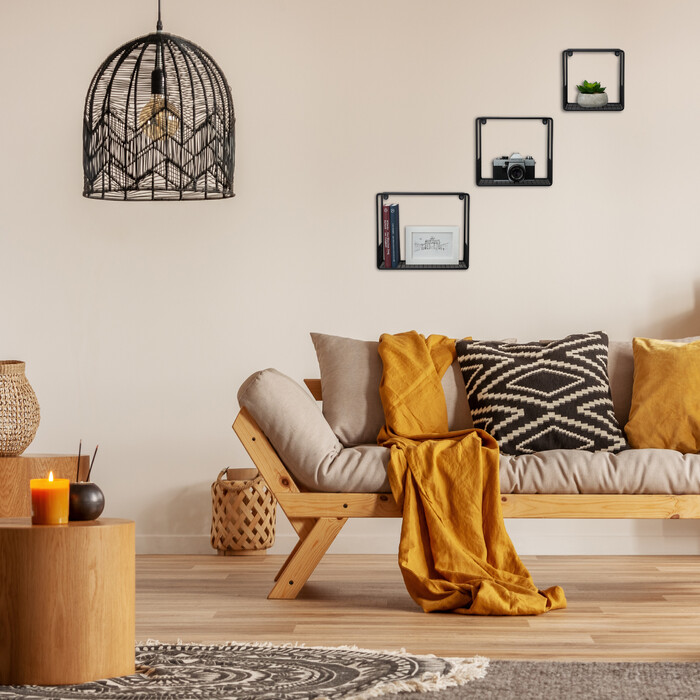 Набір решітчастих настінних полиць Relaxdays з 3 штук