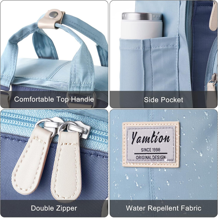 Жіночий рюкзак YAMTION для підлітка, 15.6 дюймів, з відділенням для ноутбука та USB-портом, для школи, університету, подорожей, роботи, офісу, бежевий