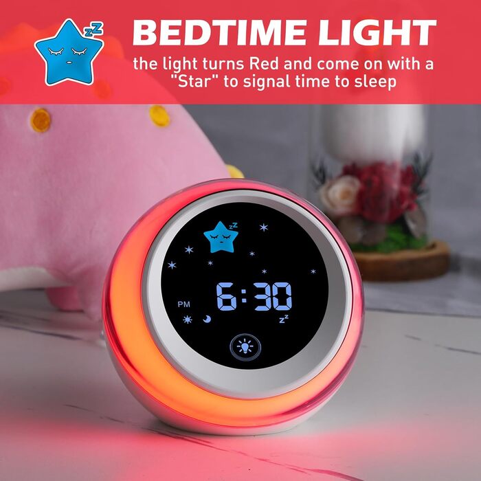 TIMEFUN Sleep Trainer for Kids, Kids Alarm Clock with Night Light Timer for Preschoolers Girls Boys