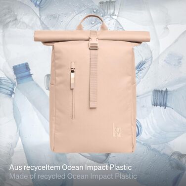 Рюкзак GOT BAG Rolltop Easy із переробленого океанічного пластику, водонепроникний, для ноутбука 16'', 31 л (Pearl)