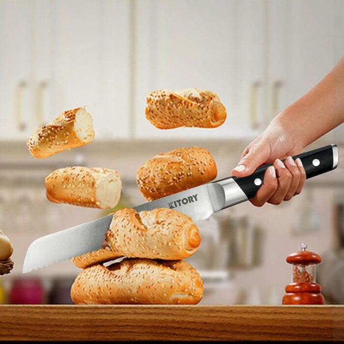 Кухонний ніж-топірець Kitory Hackmesser 18 см, з високоякісної сталі, з ручкою з пакавуду (Mtd03de)