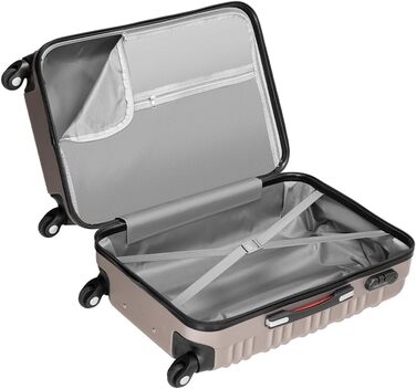 Набір валіз з ABS пластику S-M-L-XL з кодовим замком та телескопічною ручкою, ролер для подорожей, ручна поклажа (шампань)