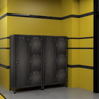 Metal Locker with Lockable Doors, Industrial Steel Cabinet for School, Home, Office, Garage, H140*W38*D46 cm (4 Doors)